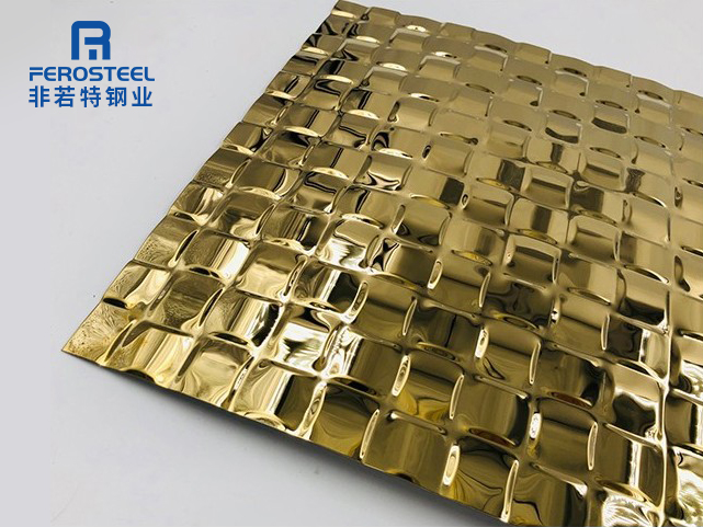 方格鈦金壓花板